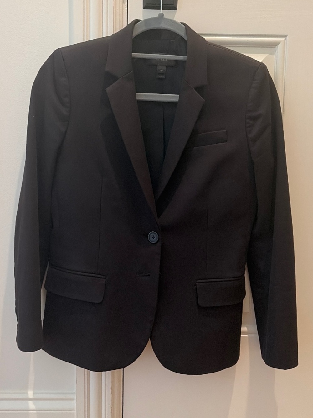 J. Crew blazer in four-season stretch, Black, size 4P